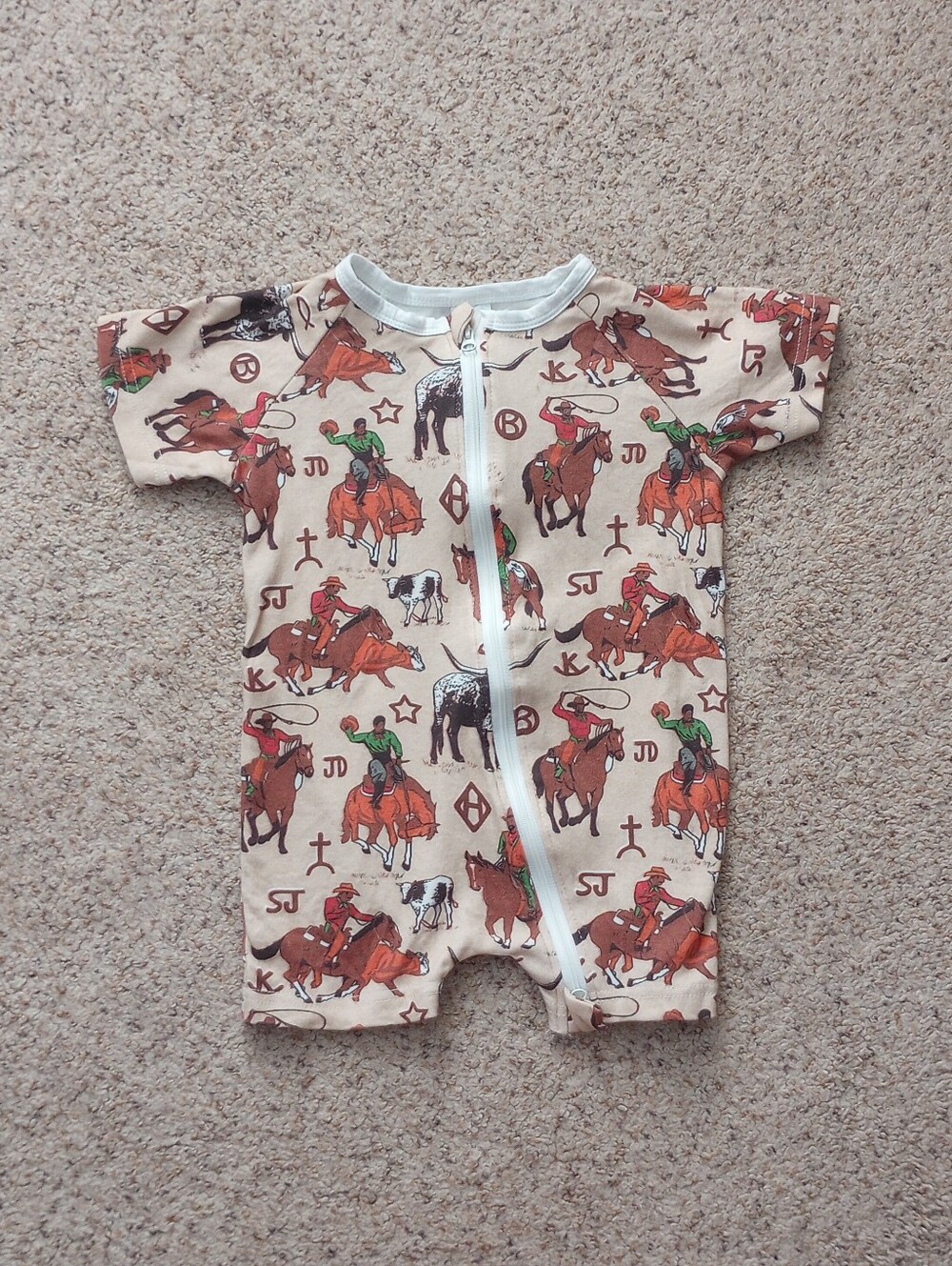 Western Baby Onesie 12-18 Months Country Cowboy Rodeo Horses Cattle Cute
